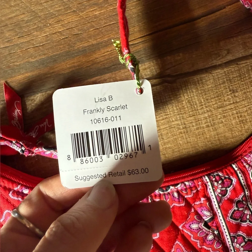 Vera Bradley Quilted Frankly Scarlet Hobo Bag